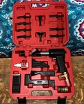 Aircraft Tools Deluxe 777 Red Box 4X Rivet Gun Kit With Blocks & Snaps Like New. Fixed Price $550.00.