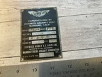 Orig Wwii Usn Lockheed PV-1 Ventura Aircraft Data Name Plate New Zealand 2. Fixed Price $499.77.