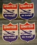 4 Vintage United Airlines Freight Aviation Baggage Luggage Labels. Fixed Price $13.99.