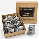 Firestone AN-748-95-58-66 Hose Clamps 2" Galvanized Akron Usa Rare Lot Of 10 Nos. Fixed Price $79.00.