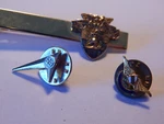 Three Vtg Military Two Pins Neck Tie Bar West Point Gold Tone 65 & Wing. Fixed Price $24.95.