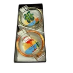 Vintage Miami Beach Color King Tangerine Handpainted Ash Tray Set. Fixed Price $65.00.