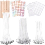 Candle Making Supplies Set - 150 Wicks, 160 Stickers, 12 Holders, 48 Labels. Fixed Price $32.93.