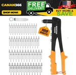 Heavy Duty Hand Riveter, Gun, 3/32"-1/8"-5/32"-3/16", 4 Nosepieces Set Inc. Fixed Price $20.68.