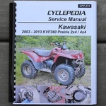 2003-2013 Kawasaki Prairie Quad Atv Service & Repair Manual. Fixed Price $34.95.
