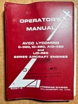 Avco Lycoming Aircraft Engines Operators Manual 0-320,AIO-320, LIO-320 #60297-16. Fixed Price $20.00.
