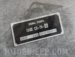 Case CS79 B1 Body Signal Radio Label Plate. Jeep Willys Us WW2. Fixed Price $18.75.