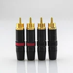 Rean By Neutrik NYS373 Rca Male Plug, Gold Contacts, Black Red Id Ring. Fixed Price $14.99.