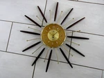 Vtg Robert Shaw Starburst Danish Wood Lux Mid-century Mcm Atomic Wall Clock Runs. Fixed Price $150.00.