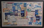 44" X 70" Framed Group Of Vintage & International Airlines Safety Cards. Fixed Price $700.00.