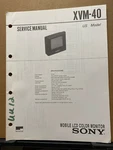 Original Service Manual For The Sony XVM-40 Mobile Lcd Monitor Tv. Fixed Price $11.98.