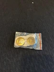 2 U.s. Military Brass Disk Us Army Collar Lapel Button Double Stick Pin 1 Dia.. Fixed Price $12.95.