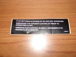 Piper Aircraft Flap Operation Decal 71934-2. Fixed Price $15.00.
