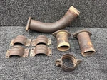 C169-7, C169-9, C169-11 Lycoming O-540-F1B5 Exhaust Riser And Clamp Set. Fixed Price $280.00.