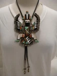 1960'S Native American Sterling Silver Zuni Bolo Tie Inlay Knifewing Pawn Museum. Fixed Price $5999.99.