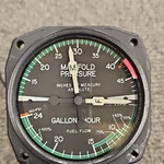 Piper PA28 Turbo 35711-2 Manifold Pressure / Gallons Hour Gauge. Fixed Price $299.00.
