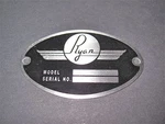Classic Ryan Dea Required "aircraft Identification Data Plate" #2. Fixed Price $28.00.