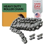 #120H Heavy Duty Roller Chain X 10 Feet + Connecting Links Same Day Shipping. Fixed Price $155.95.
