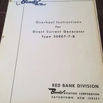 Bendix 30E07-7-B Dc Generator Overhaul Manual. Fixed Price $137.19.