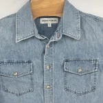 Denim Forum Mens Light Wash Cotton Hemp Work Shirt Small 111963 FA23. Fixed Price $25.00.