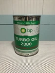 Vintage Bp Turbo Oil Can 2380 Quart Empty- No Bottom Lid. Fixed Price $29.95.