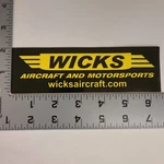 Wicks Aircraft And Motorsports Racing Sticker Decal Yellow Black. Fixed Price $6.95.