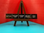 Switch Panel Rocker Placard For Piper PA28. Fixed Price $20.00.