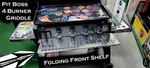 Pit Boss Aluminum Diamond Plate 4 Burner Griddle Front Folding Shelf. Fixed Price $43.95.