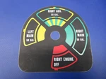 Cessna 310 Fuel Select Right Hand Auxiliary Placard P/n 0811133-4 NOS(0125-1285). Fixed Price $99.50.