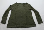 Maurices Women's Soft Essential Crew Neck Snap Cuff Top AC2 Dark Olive Large Nwt. Fixed Price $9.74.