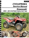 Kawasaki KVF360 Prairie Service Manual (2X4 / 4X4): 2003-2013. Fixed Price $47.33.
