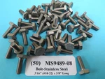 (50) Stainless Steel 3/16 X 5/8 Long Military Standards Aircraft Bolts MS9589-08. Fixed Price $25.00.
