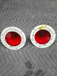 2) Original Wwii P-51 Grimes Aircraft Red Lights For Hot Rod Rat Custom Car. Fixed Price $75.00.