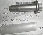 5306-01-190-4582 Shear Bolt Boeing ST3M753-12H26 Fits 122897-12H26 S343-12H26.... Fixed Price $67.85.