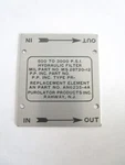Purolator Products Data Id Nameplate For MS28720-12 Filter. Fixed Price $11.99.