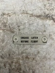 Piper Cherokee PA-28 140 Cabin Door Engage Latch Before Flight Placard 68555-05. Fixed Price $28.50.