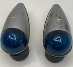 2-VINTAGE Teardrop Shaped Blue Glass Grimes Aircraft Wing Lens/light. Fixed Price $124.50.