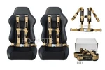 2 Aniki Dark Gold 4 Point Aircraft Buckle Seat Belt Harness Ultra Shoulder Pad. Fixed Price $116.99.