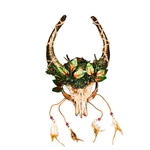 Antelope Devil Woodland Forest Gold Ox Horns Animal Skull Masquerade Mask. Fixed Price $53.77.