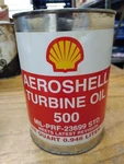 Vtg 1 Qt. Aeroshell Jet Turbine Oil 500 Mil Prf 23699 Std Empty Metal Can Usa. Fixed Price $24.95.