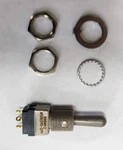 Toggle Switch 3 Pole Double Throw Two Position Momentary Single 115 Vac. Fixed Price $23.99.
