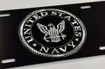 Engraved Us Navy Seal Car Tag Diamond Etched Black Aluminum Metal License Plate. Fixed Price $34.00.
