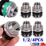 Lot Stainless Steel Bulkhead Tank Fitting 3/4" Ght To 1/2" Npt Female Us. Fixed Price $29.98.