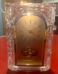Seiko Quartz Crystal Ice Mantle Desk Clock With Pendulum Works Great. Fixed Price $24.99.