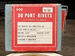 Du Pont Blind Rivet DR-173A-12 5/32" Box Of 500 Brazier Head Color: Brown. Fixed Price $75.00.