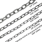 Stainless Steel 316 Chain 5/64" 1/8" 5/32" 3/16" 1/4" Medium Link By The Foot. Fixed Price $108.01.