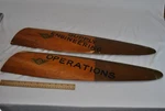 Sensenich Wood Plane Propeller Tips Brass Edge Painted Military Logos Rare Cor. Fixed Price $499.99.