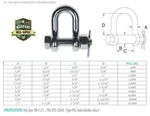 Mil Spec Stainless Steel T316 Forged Bolt Pin Chain Shackle. Fixed Price $123.99.