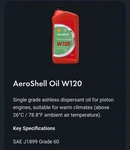 W120 Aeroshell Usa Piston Aircraft Oils: 6QT Box Oem, Genuine. Fixed Price $84.99.