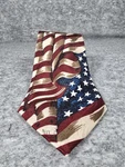 Museum Artifacts Mens American Flag Neck Tie All Silk Red White Blue Rwb Usa Nwt. Fixed Price $15.26.
